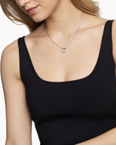 Crossover Pendant Necklace in Sterling Silver with Diamonds, 14.5mm